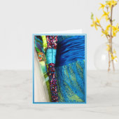 ブループロムドレスグリーティングカード カード (黄色い花)