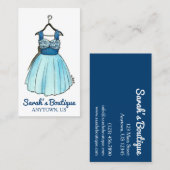 ブループロムパーティードレスショップファッションブティックスタイル 名刺 (正面/裏面)