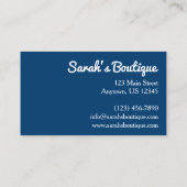 ブループロムパーティードレスショップファッションブティックスタイル 名刺 (裏面)