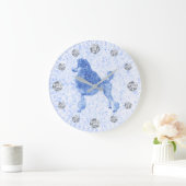 ブループードルダイヤモンド時間 ラージ壁時計 (ホーム)