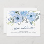 ブループーニーフローラマイ新しい住所 案内ポストカード (正面/裏面)
