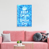ブループールの水 Keep Calm and Swim On キャンバスプリント (インサイチュ (リビング))