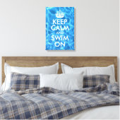 ブループールの水 Keep Calm and Swim On キャンバスプリント (インサイチュ (寝室))