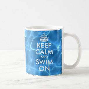 ブループールの水 Keep Calm and Swim On コーヒーマグカップ