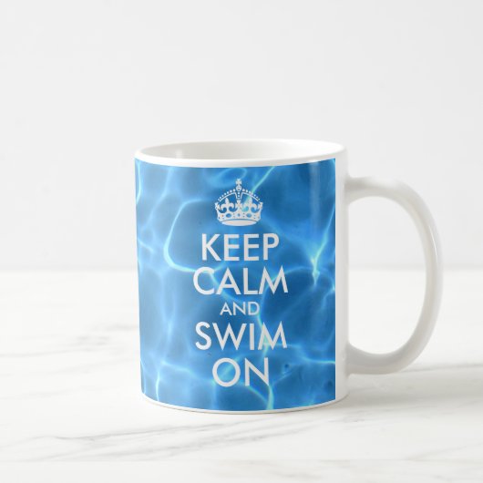 ブループールの水 Keep Calm and Swim On コーヒーマグカップ (右)