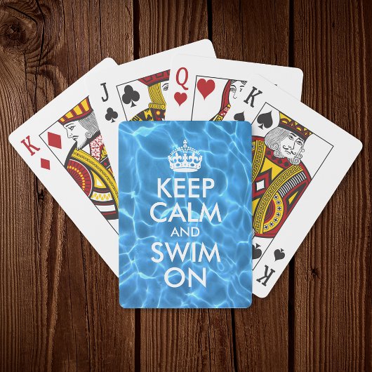 ブループールの水 Keep Calm and Swim On トランプ