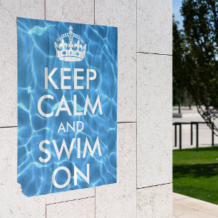 ブループールの水 Keep Calm and Swim On ポスター