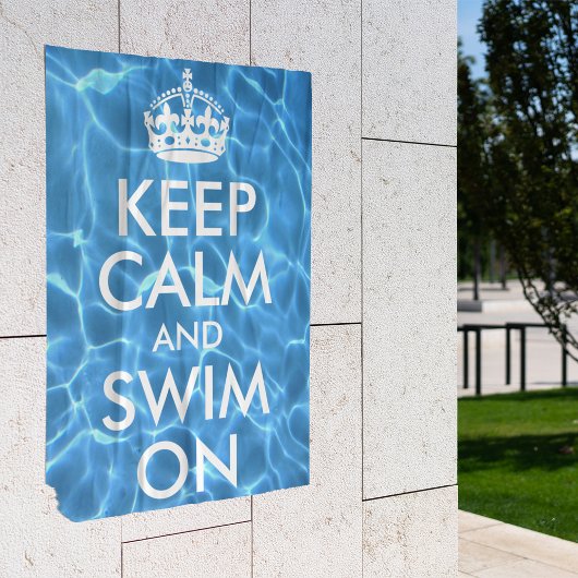 ブループールの水 Keep Calm and Swim On ポスター