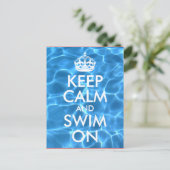 ブループールの水 Keep Calm and Swim On ポストカード (スタンド正面)