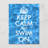 ブループールの水 Keep Calm and Swim On ポストカード (正面)
