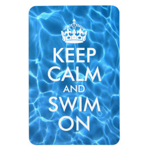 ブループールの水 Keep Calm and Swim On マグネット