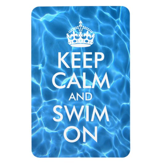 ブループールの水 Keep Calm and Swim On マグネット (縦)