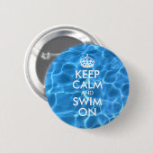 ブループールの水 Keep Calm and Swim On 缶バッジ (正面&裏面)
