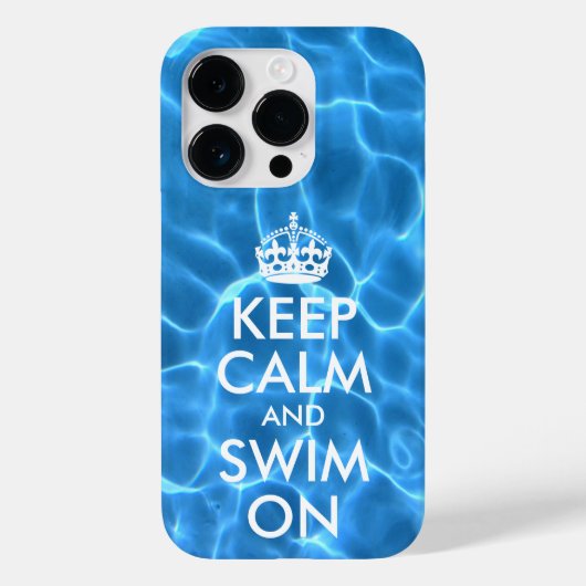 ブループールの水 Keep Calm and Swim On Case-Mate iPhoneケース (裏面)