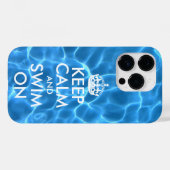 ブループールの水 Keep Calm and Swim On Case-Mate iPhoneケース (裏面 (横))
