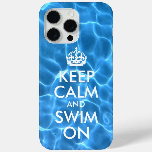 ブループールの水 Keep Calm and Swim On Case-Mate iPhoneケース (裏面)