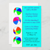 ブループールパーティの招待状 招待状 (正面/裏面)