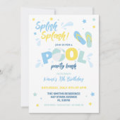 ブループールパーティーの招待状 招待状 (正面)