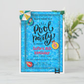 ブループールパーティー誕生日 招待状 (スタンド正面)