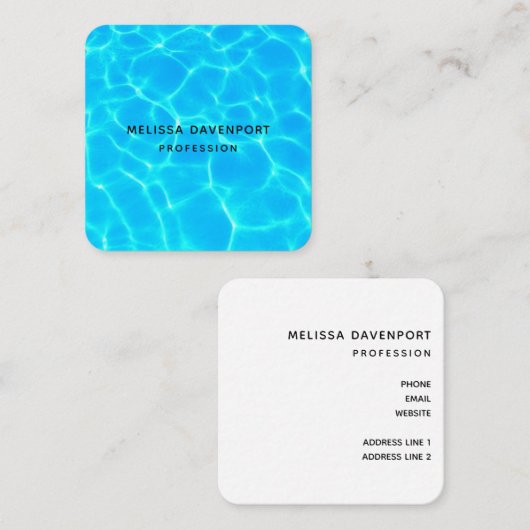 ブループール澄ん水写真名刺 スクエア名刺 (正面/裏面)