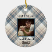 ブループ最高のライド犬パパ写真父の日 セラミックオーナメント (正面)