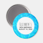 ブループ澄んール水写真誕生日 マグネット (正面/裏面)