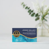 ブループ澄んール水金ゴールド波スイミングプール  名刺 (スタンド正面)