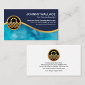 ブループ澄んール水金ゴールド波スイミングプール  名刺 (正面/裏面)