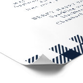 ブループ素朴ライドシグネチャー結婚のカクテルサイン ポスター (角)