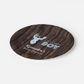 ブループ素朴ライドディアベビーシャワー紙プレート ペーパープレート (アングル)