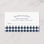 ブループ素朴ライド赤ちゃんシャワーおむつラッフル 名刺 (正面)