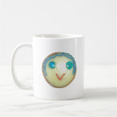 ブルーヘアエモジアートプリント/グラフィック コーヒーマグカップ (左)