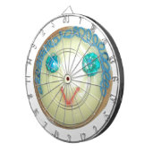 ブルーヘアエモジアートプリント/グラフィック ダーツボード (正面右)