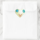 ブルーヘアエモジアートプリント/グラフィック ハートシール (バッグ)