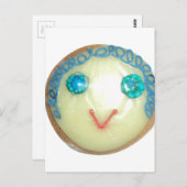 ブルーヘアエモジアートプリント/グラフィック ポストカード (正面/裏面)