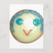 ブルーヘアエモジアートプリント/グラフィック ポストカード (正面)