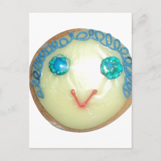 ブルーヘアエモジアートプリント/グラフィック ポストカード (正面)