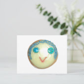 ブルーヘアエモジアートプリント/グラフィック ポストカード (スタンド正面)