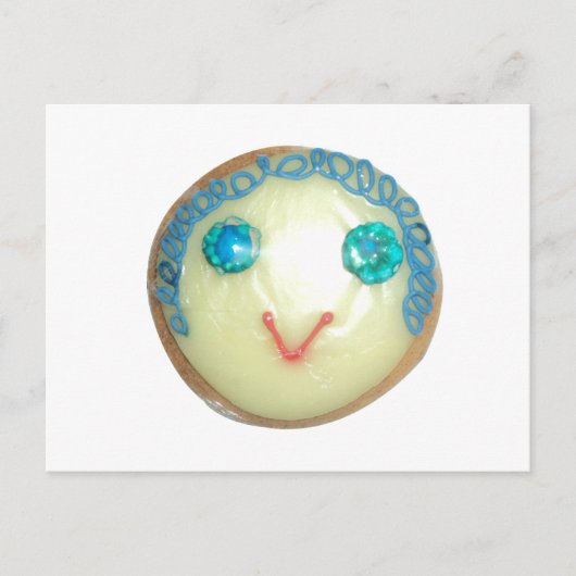 ブルーヘアエモジアートプリント/グラフィック ポストカード (正面)