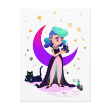 ブルーヘアガールとゴシック風のアヒル