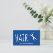 ブルーヘアサロンのビジネスカード 名刺 (スタンド正面)