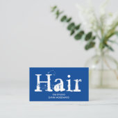 ブルーヘアサロンビジネスカード 名刺 (スタンド正面)