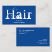 ブルーヘアサロンビジネスカード 名刺 (正面/裏面)