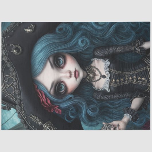 ブルーヘアディシェヴィル海賊ガールデカップージ紙 薄葉紙 (正面)