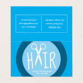 ブルーヘアドライザーフォールディングビジネスロイヤリティカード 名刺 (外部フラット)