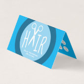 ブルーヘアドライザーフォールディングビジネスロイヤリティカード 名刺 (正面)