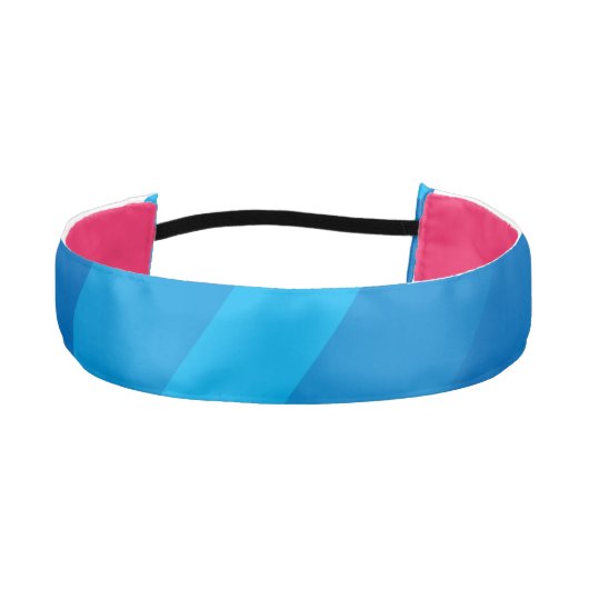 ブルーヘアバンドストライプののシェード アスレチックヘッドバンド (正面)