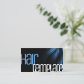 ブルーヘアモダンスタイルスタイリッシュクールドレッサー 名刺 (スタンド正面)