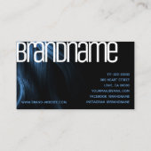 ブルーヘアモダンスタイルスタイリッシュクールドレッサー 名刺 (裏面)