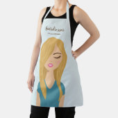 ブルーヘアーウーマンインブルー美容師美容師 エプロン (インサイチュ)